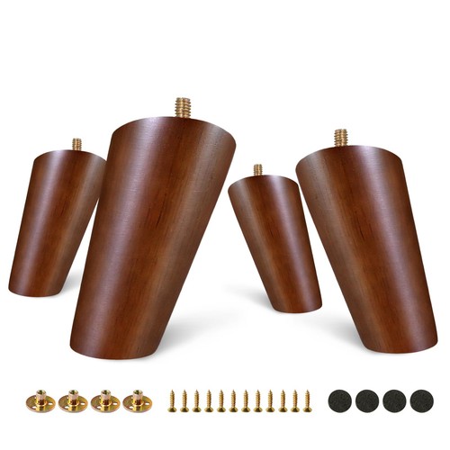Pcs rubber wood legs inch - 4,