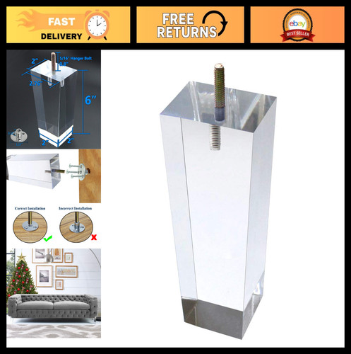 Clear acrylic sofa legs 6 - clear,