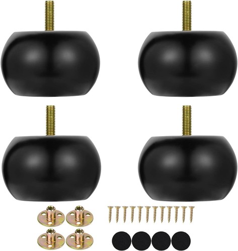Pack black round wood - black, in